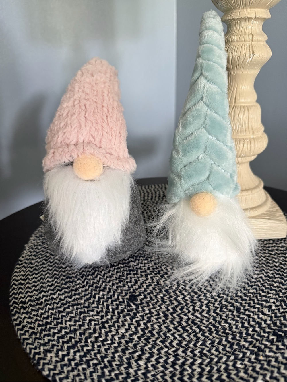 Plush Gnome Pair with Pink and Light Blue Hats - Home Accent